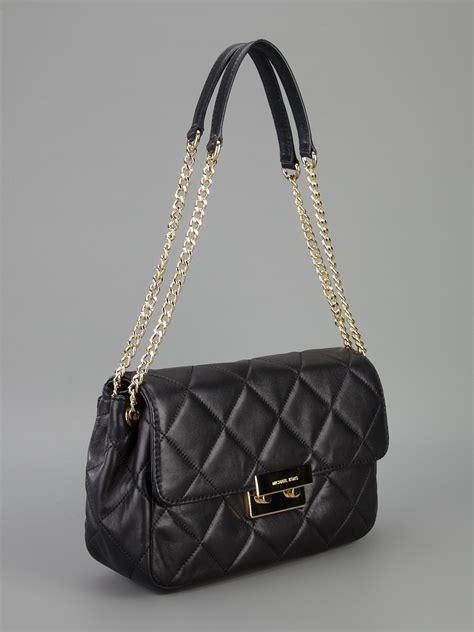 michael kors black gold chain bag|Michael Kors black purses.